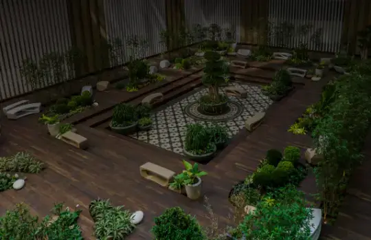 Two workers walking on a rooftop, inspecting solar panels. The image is in black and white, with the workers wearing safety gear and helmets