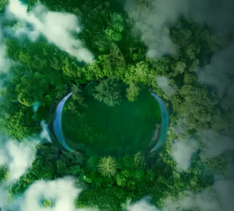 A visual representation of several UN Sustainable Development Goals (SDGs) including goals for good health and well-being, clean water, affordable clean energy, sustainable cities, responsible consumption, climate action, life on land, and partnerships for the goals