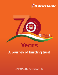 Cover image of ICICI bank annual report 2024-25
          
