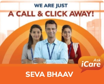 Bank staff promoting Seva Bhaav service with iCare support.